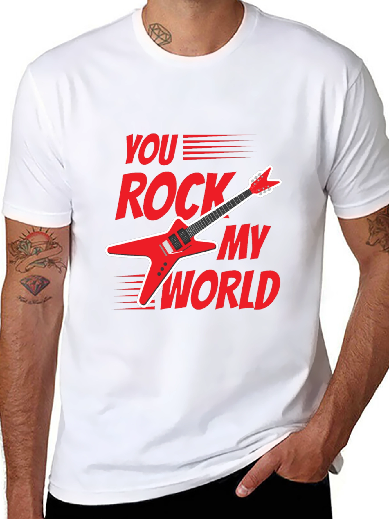 Black You Rock My World Graphic Tee view 8