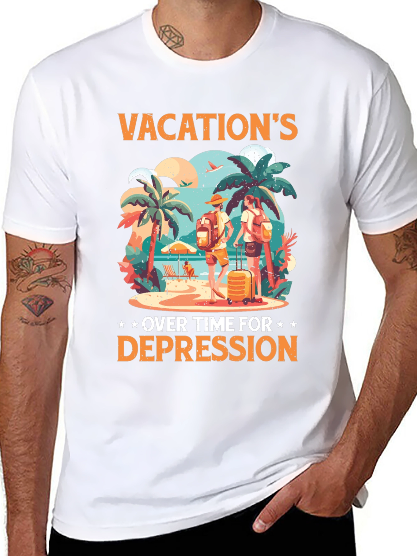 Black Vacation's Over Funny T-Shirt view 8