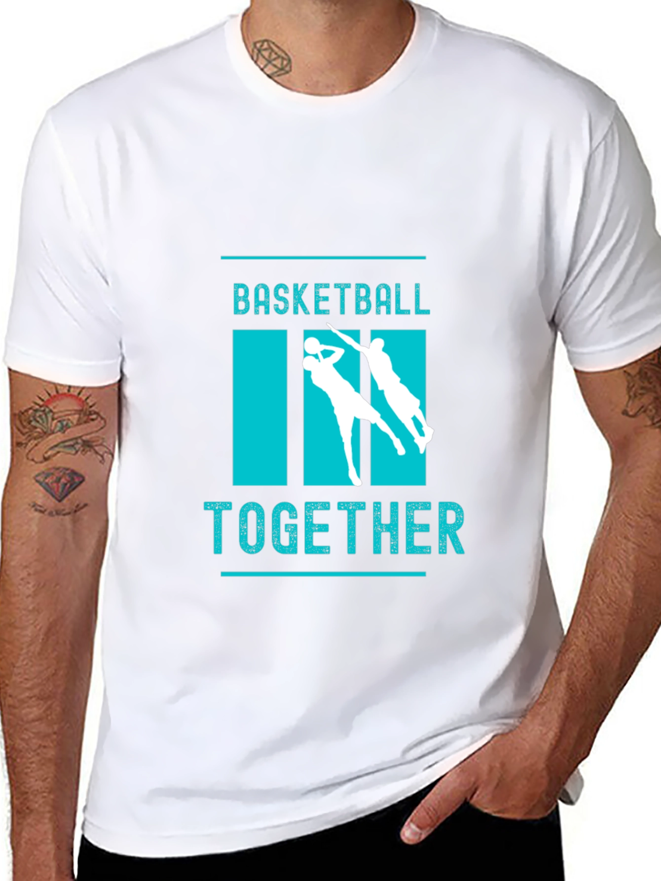 Black Basketball Together Graphic Tee view 8