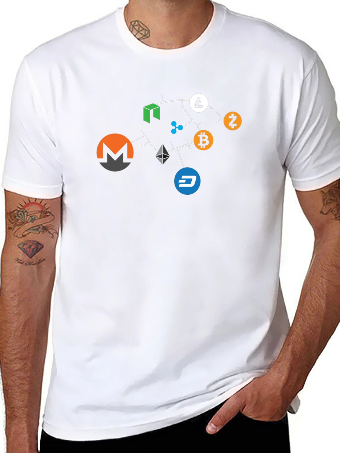 Black Crypto Network T-Shirt - Bitcoin, Ethereum, & More view 8