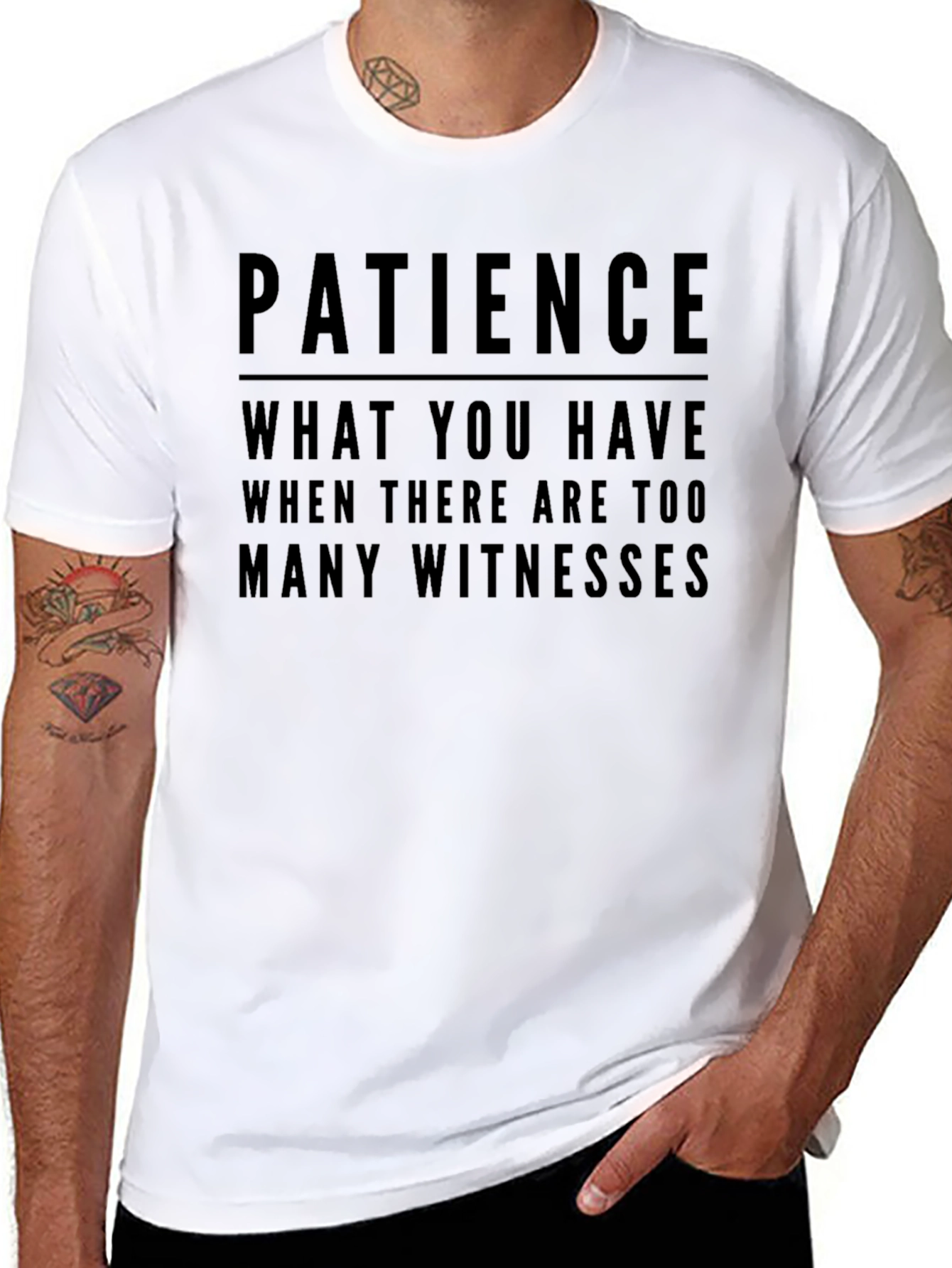 Black Patience Funny Sarcastic T-Shirt view 8