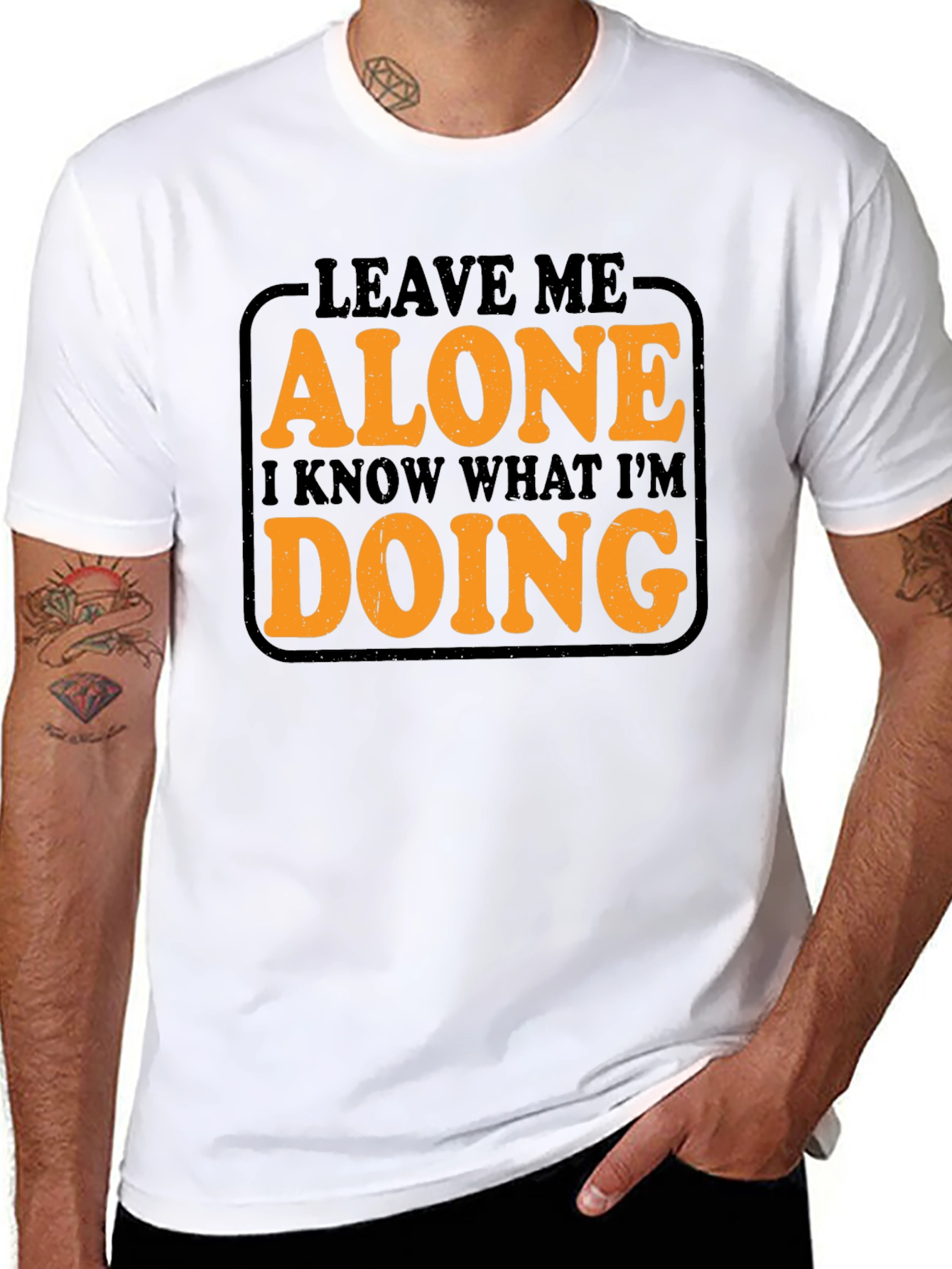 Black Leave Me Alone Graphic Tee - Men's Black T-Shirt view 8