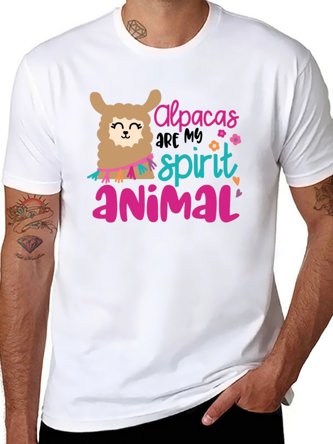 Black Alpacas Are My Spirit Animal Black T-Shirt view 8