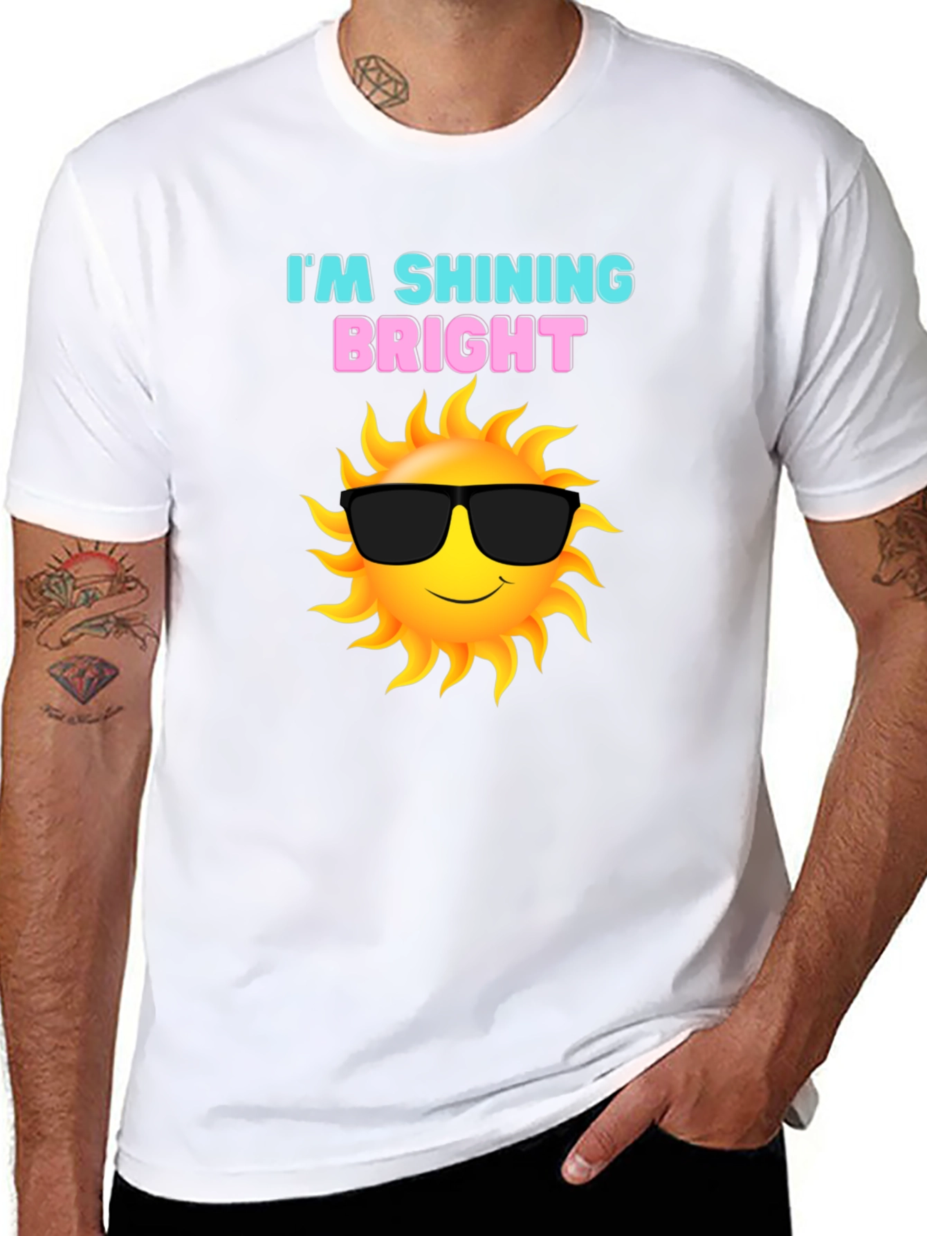 Black Shining Bright Sun Graphic Tee - Black view 8