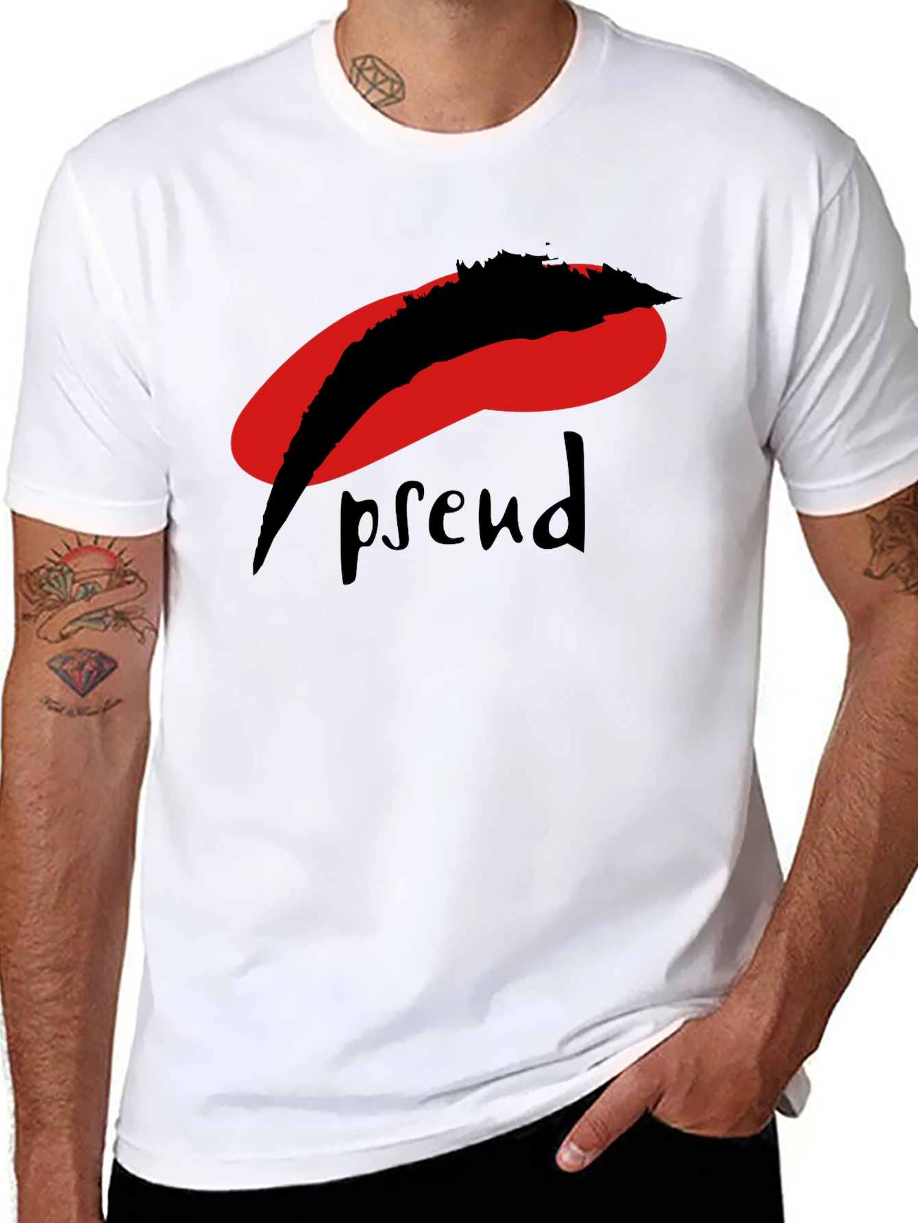 Black Abstract Graphic Print Black T-Shirt view 8