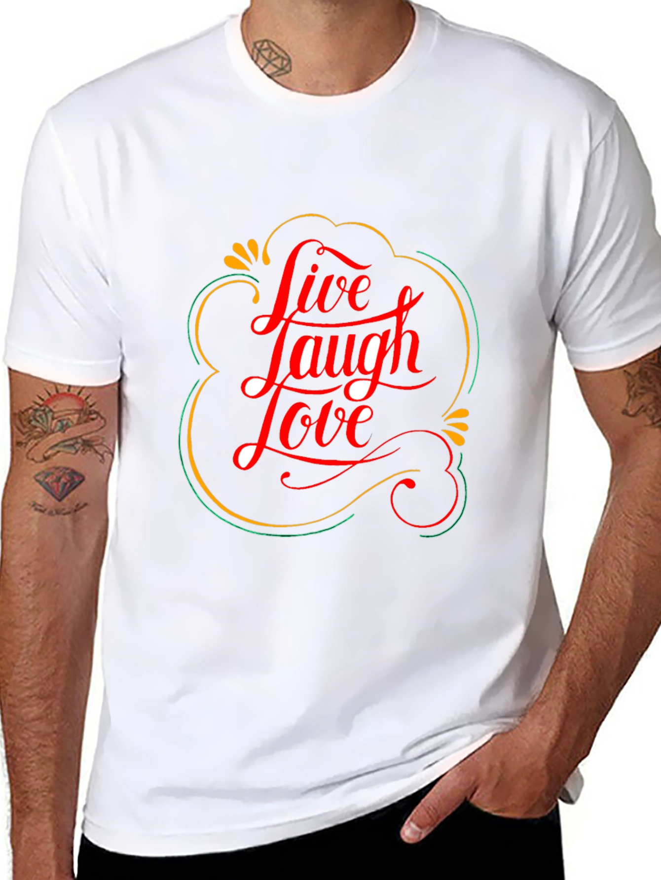 Black Live Laugh Love Graphic Tee - Trendy Black T-Shirt view 8