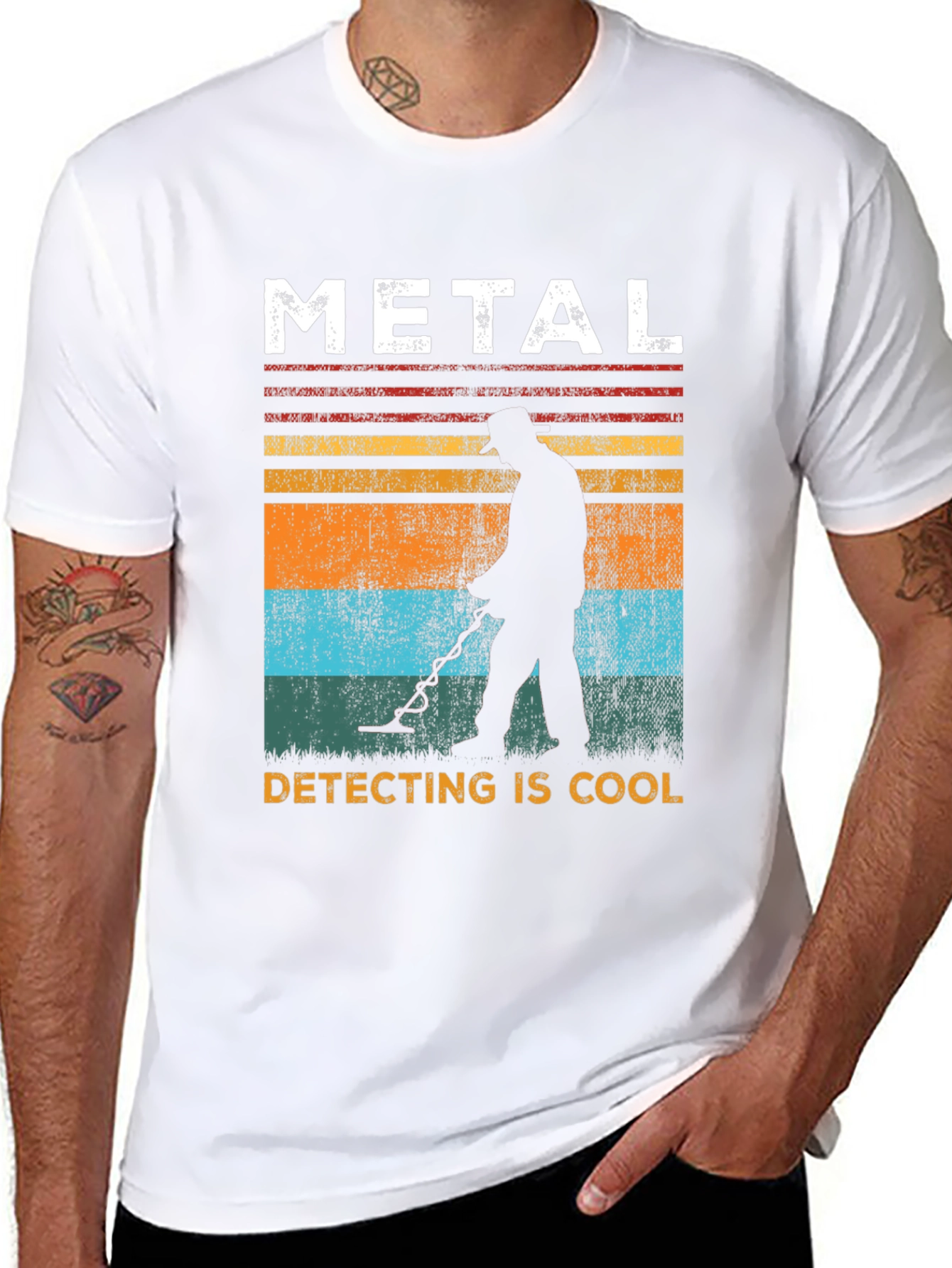 Black Metal Detecting is Cool Black T-Shirt view 8