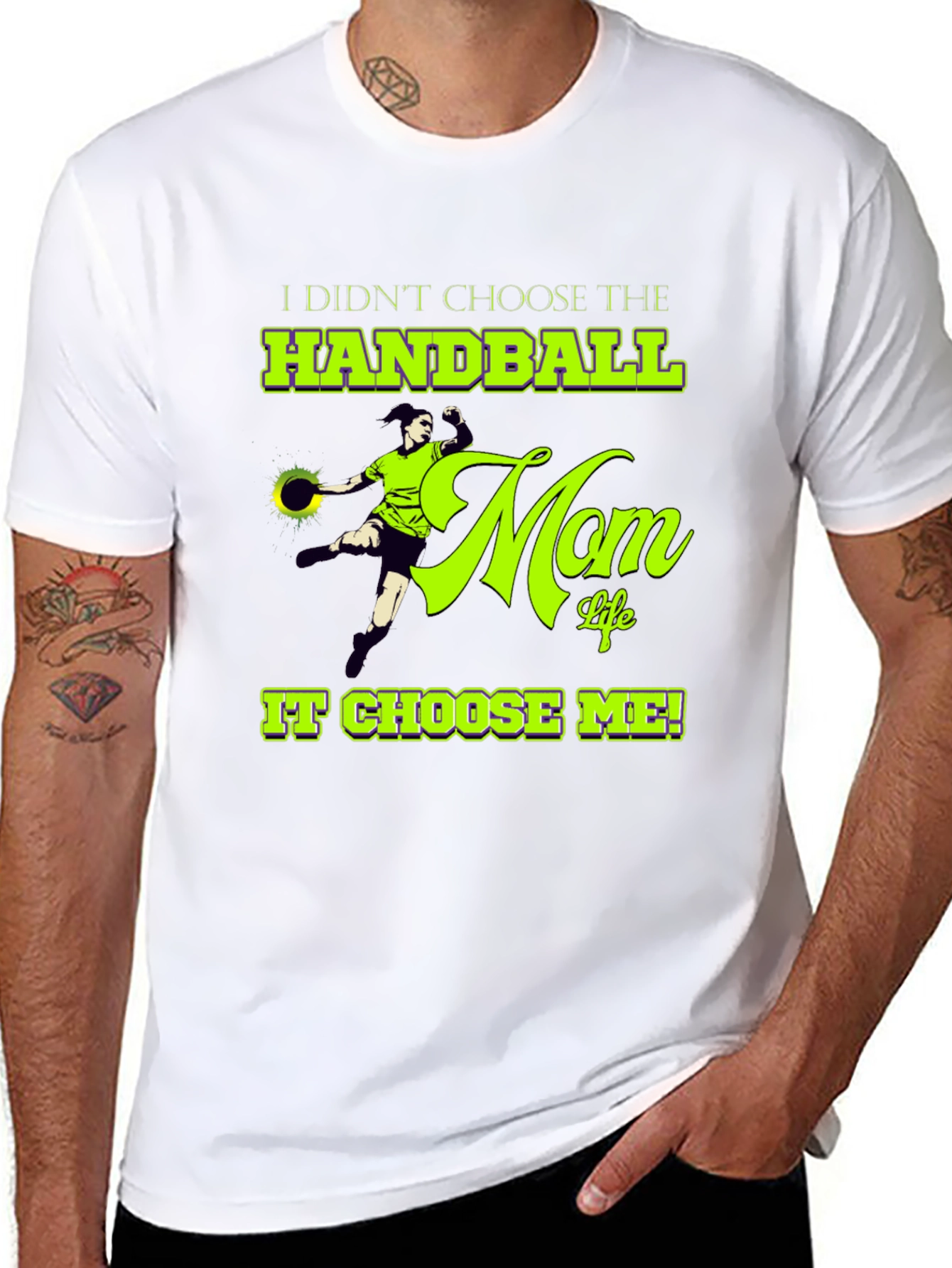 Black Handball Mom Life Graphic T-Shirt - Black Cotton Tee view 8