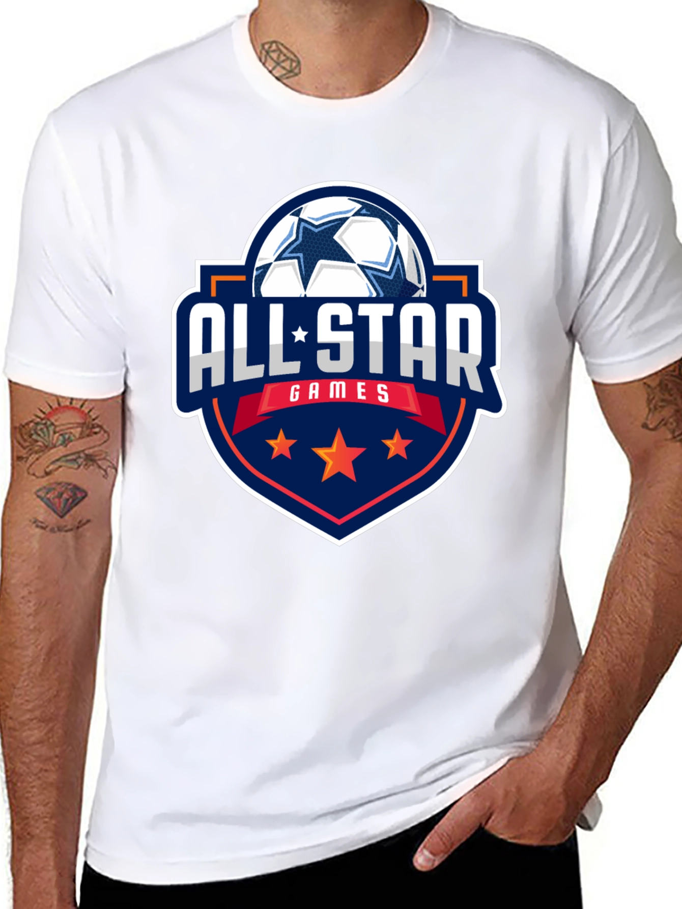 Black All-Star Games Soccer Graphic Tee - Black Cotton view 8