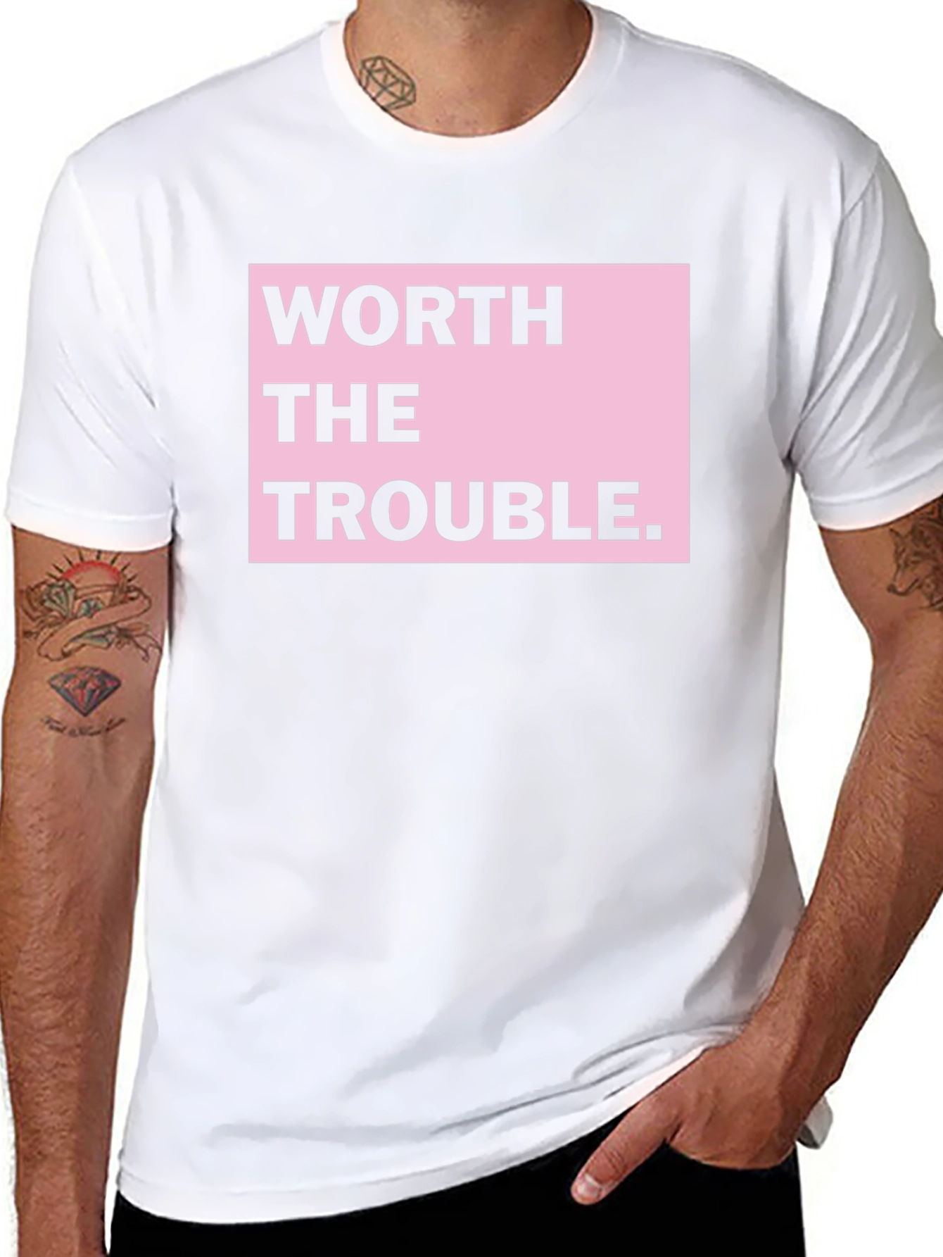 Black Worth the Trouble Graphic T-Shirt view 8