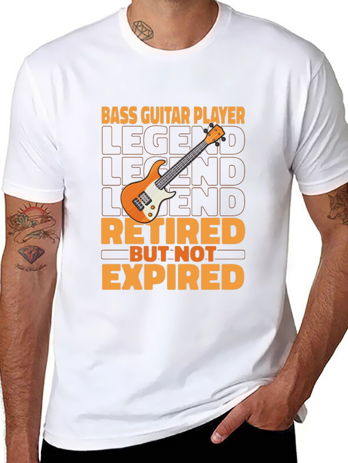 Black Bass Guitar Player Retired T-Shirt view 8
