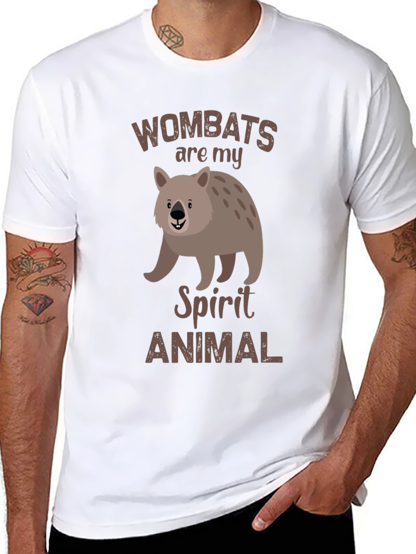 Black Wombats Are My Spirit Animal T-Shirt view 8
