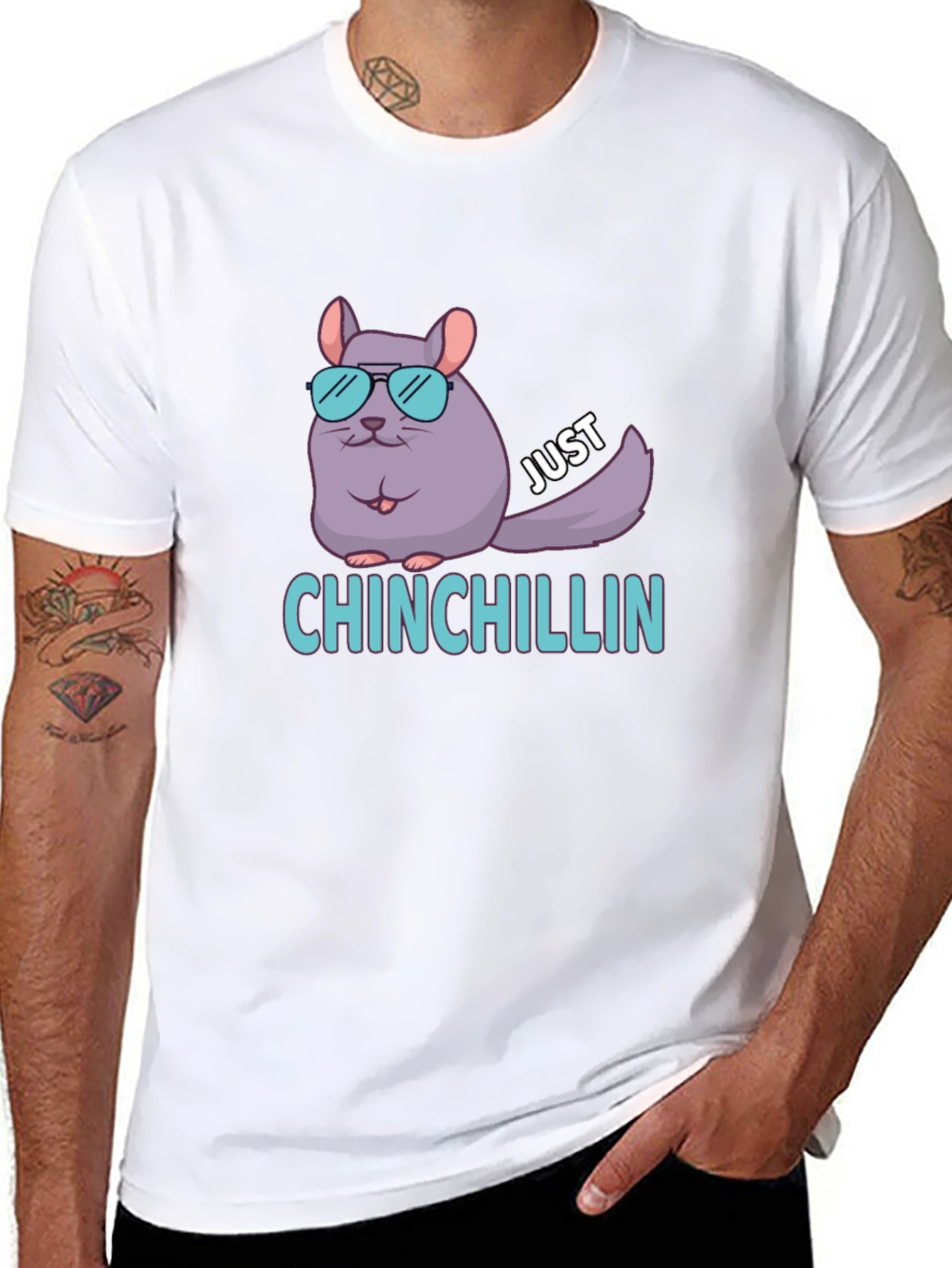Black Cool Chinchilla Chill Out T-Shirt - Black view 8