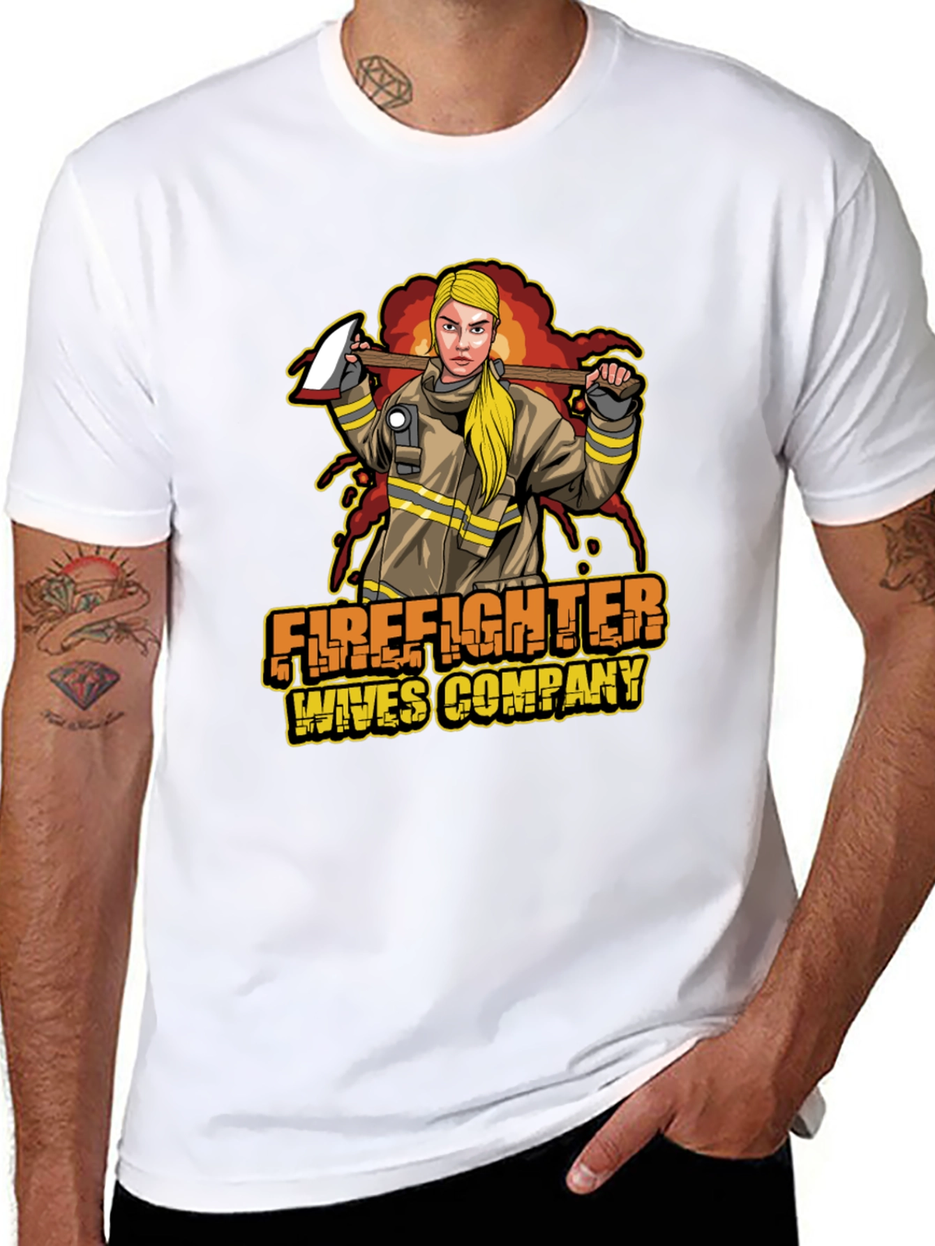 Firefighter Wives Company Graphic T-Shirt - 8