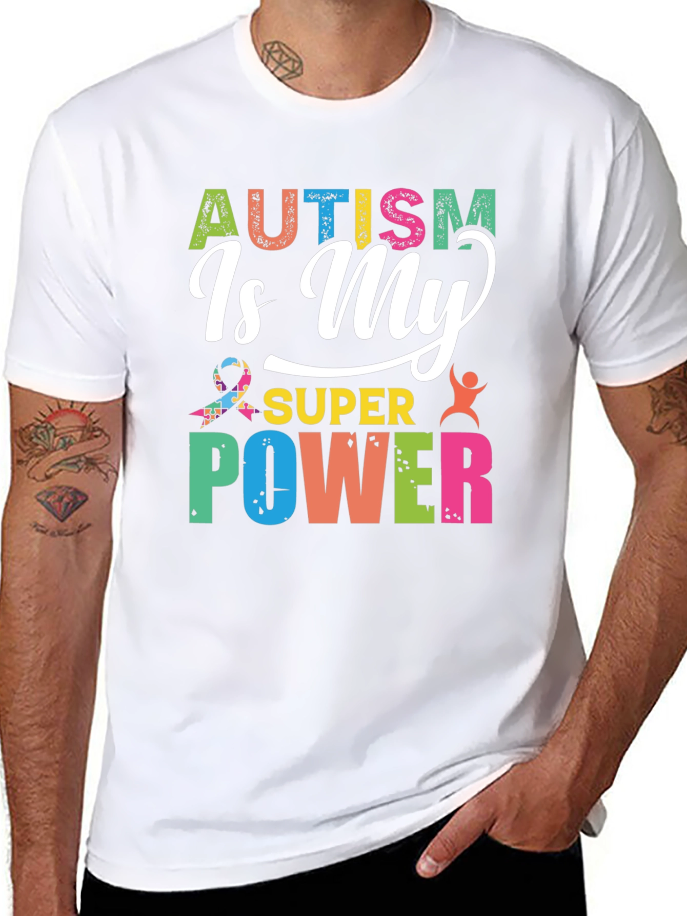 Black Autism Is My Super Power Graphic Tee view 8
