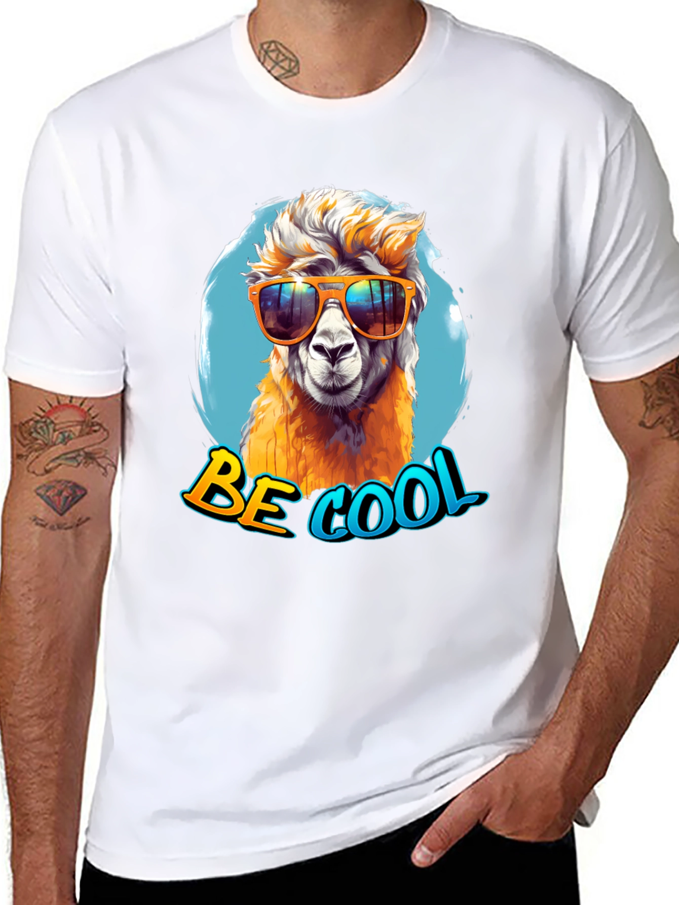 Black Cool Alpaca Graphic Tee - Funny & Stylish view 8