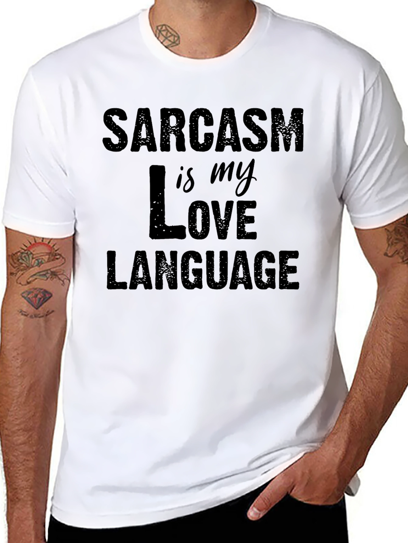 Black Sarcasm is My Love Language T-Shirt view 8