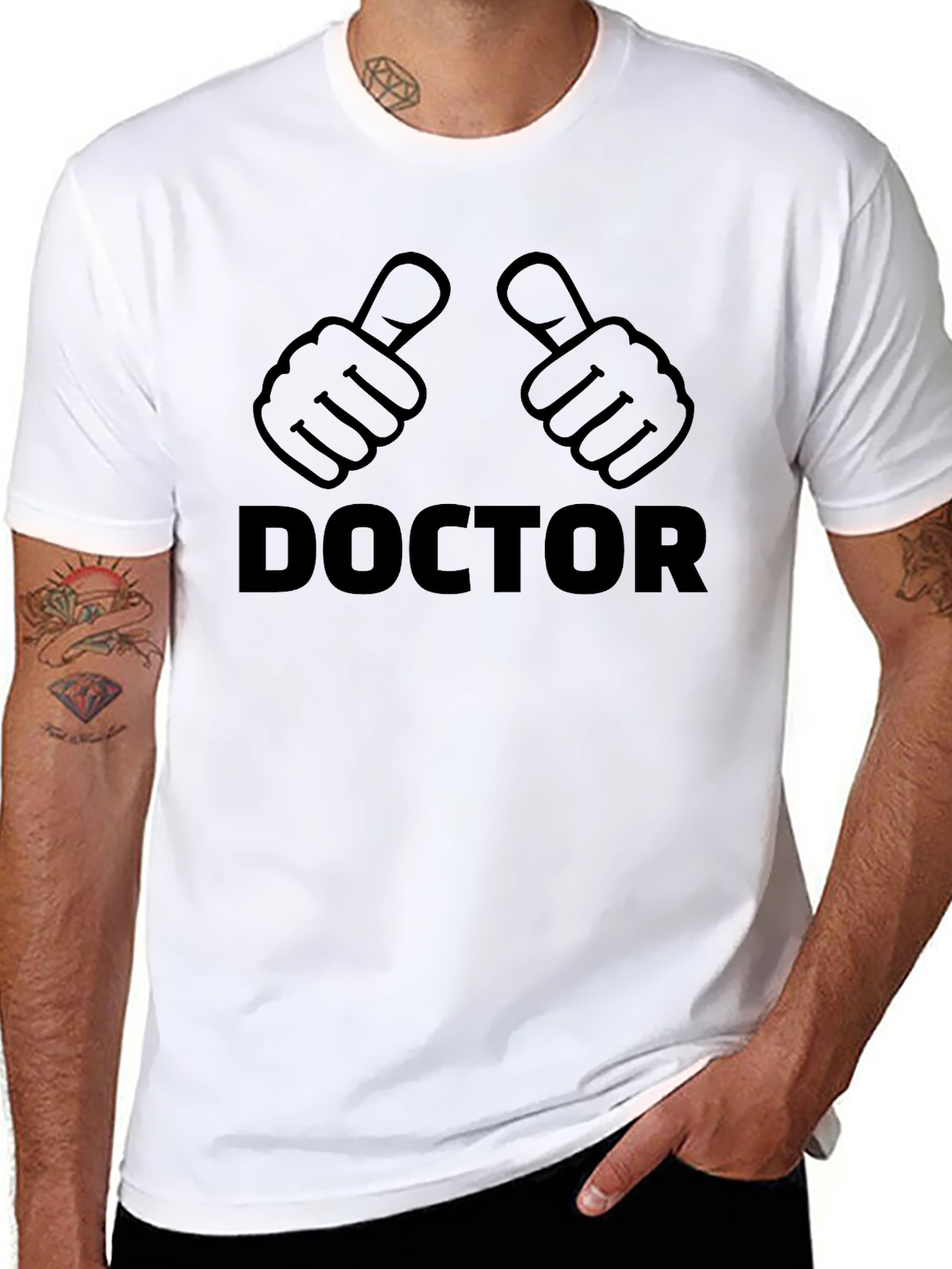 Black Doctor Thumbs Up Graphic T-Shirt view 8