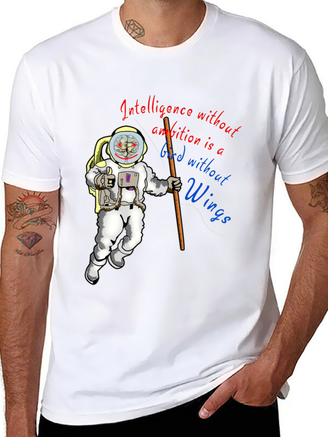 Black Intelligence Without Ambition Graphic Tee view 8