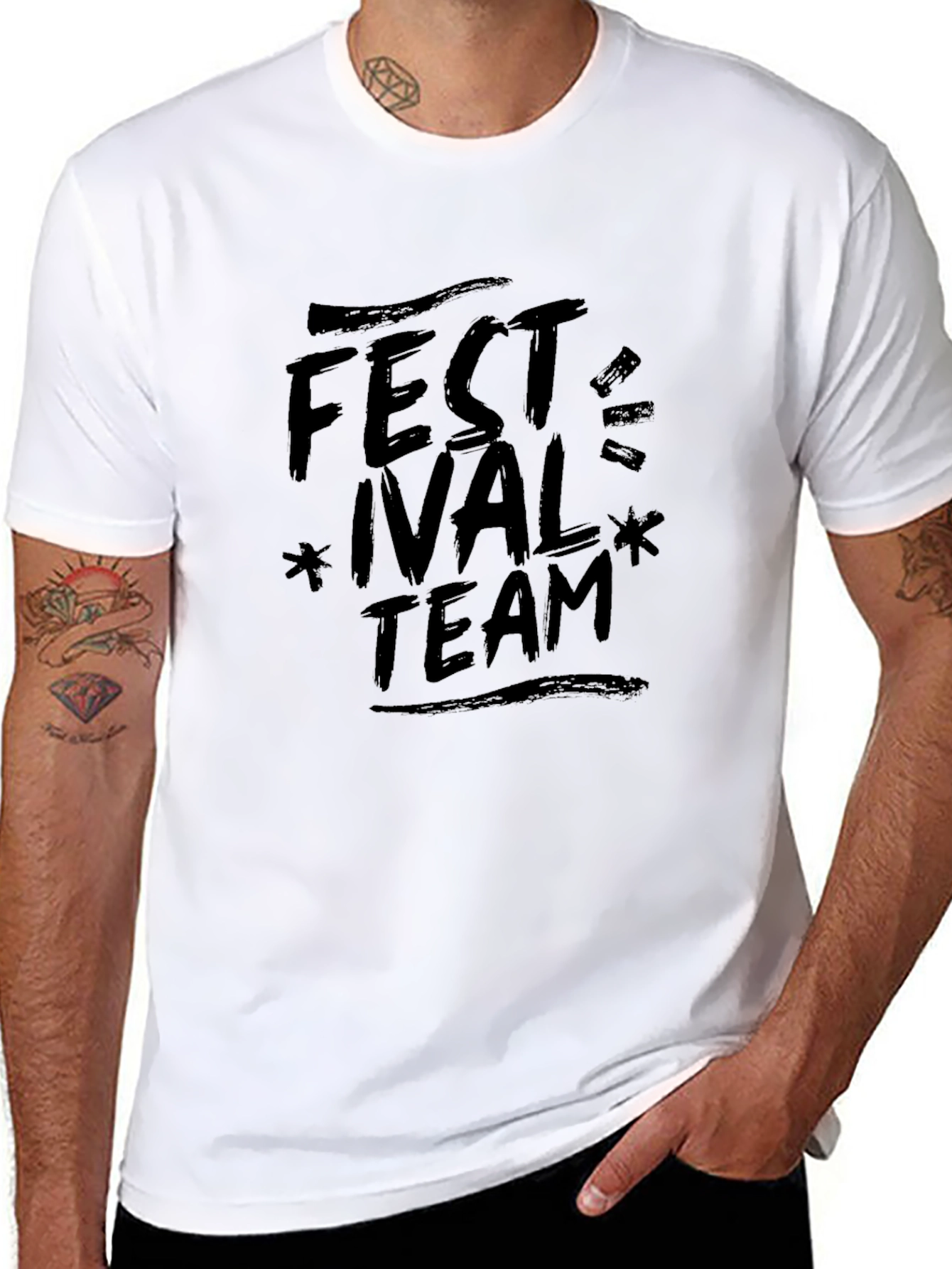 Black Festival Team Graphic Tee - Soft Cotton Blend view 8
