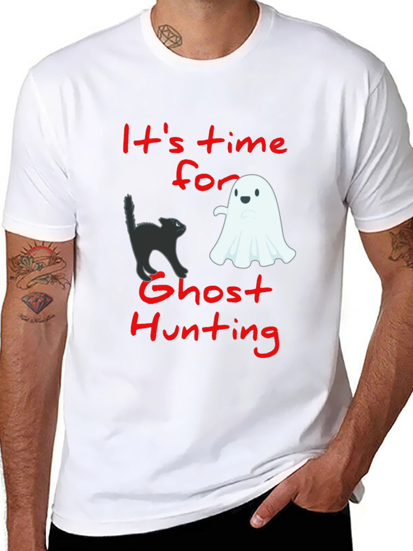Black Ghost Hunting T-Shirt: Spooky Season Tee view 8