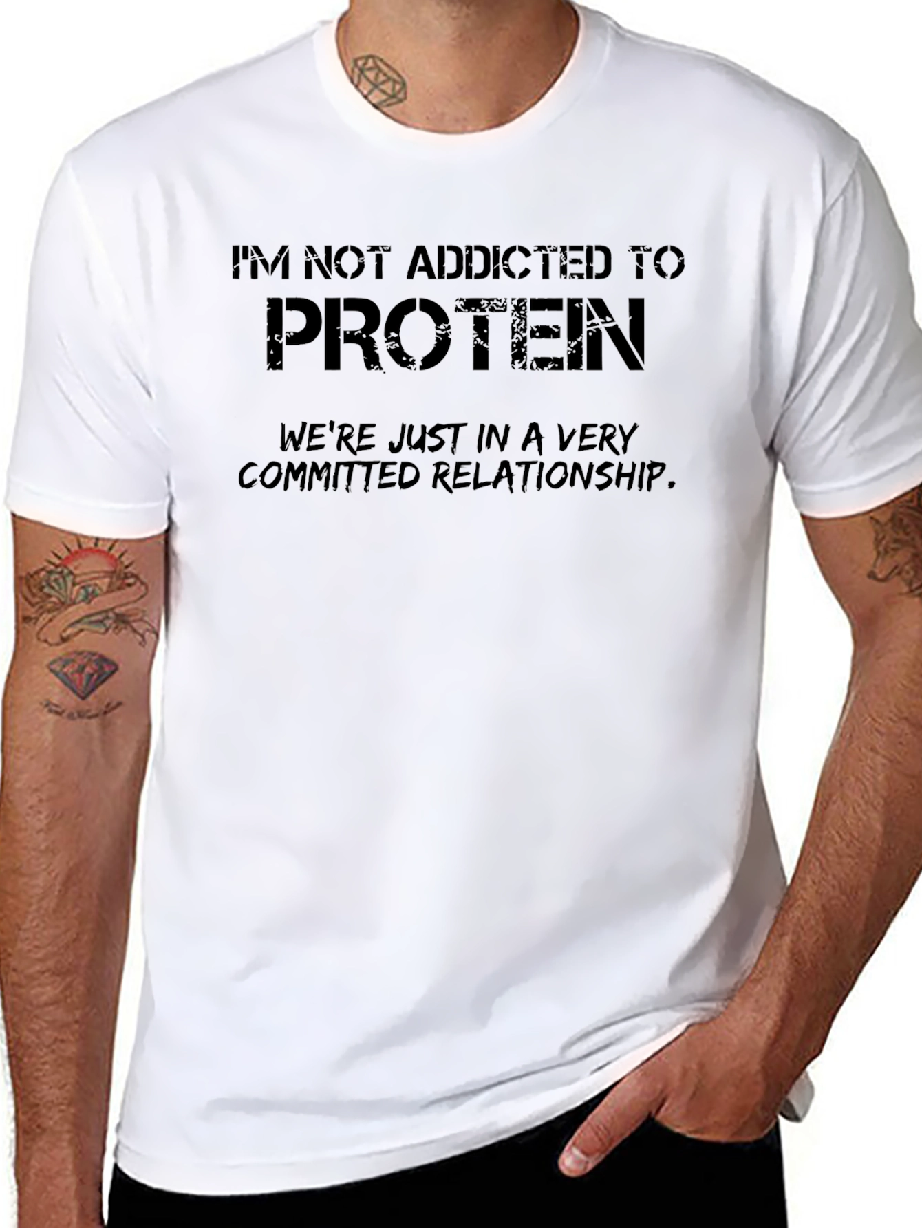 Black Protein Obsessed Graphic Tee - Gym Humor Shirt view 8