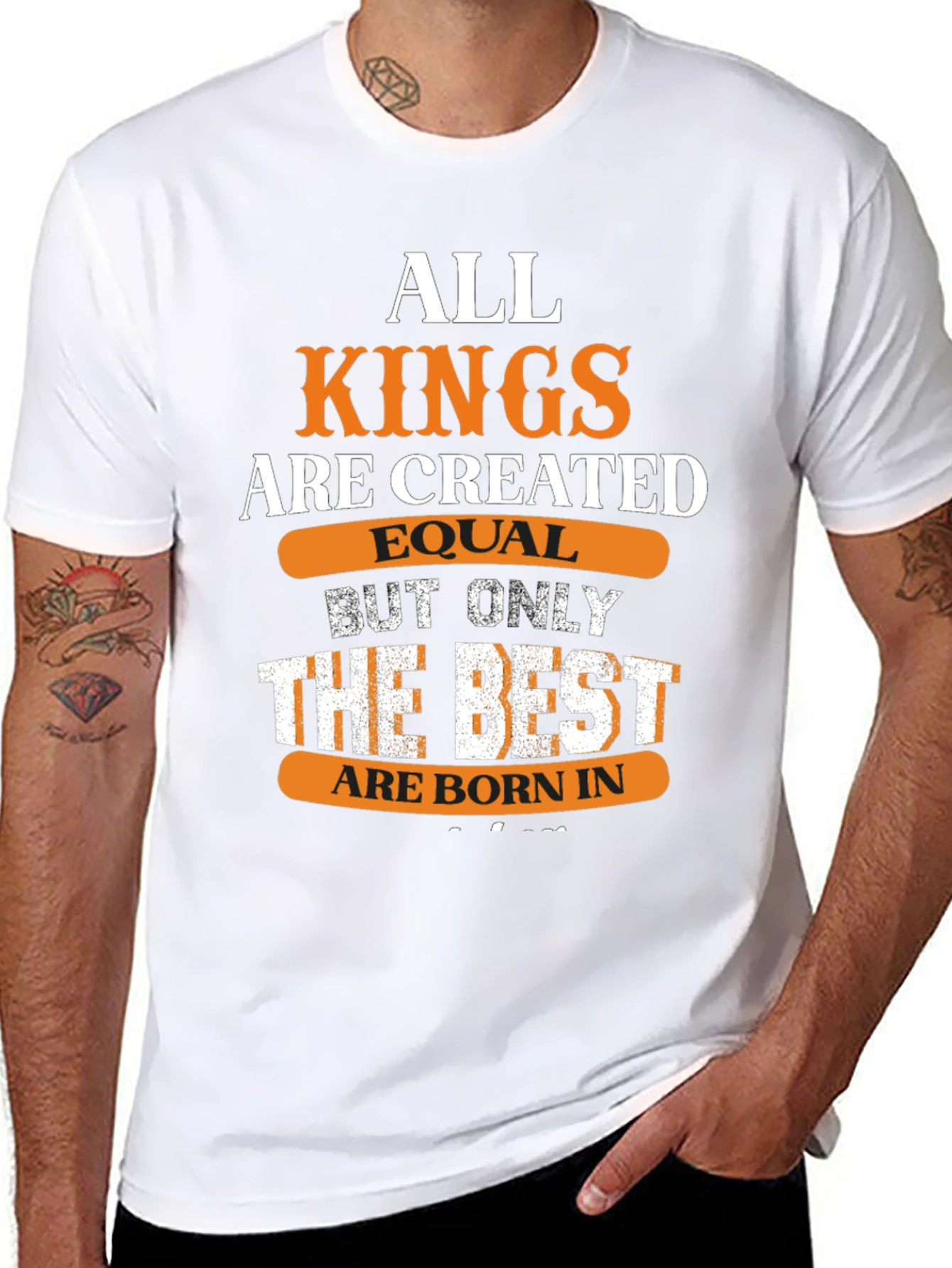 Black All Kings Are Created Equal Men's Graphic T-Shirt view 8