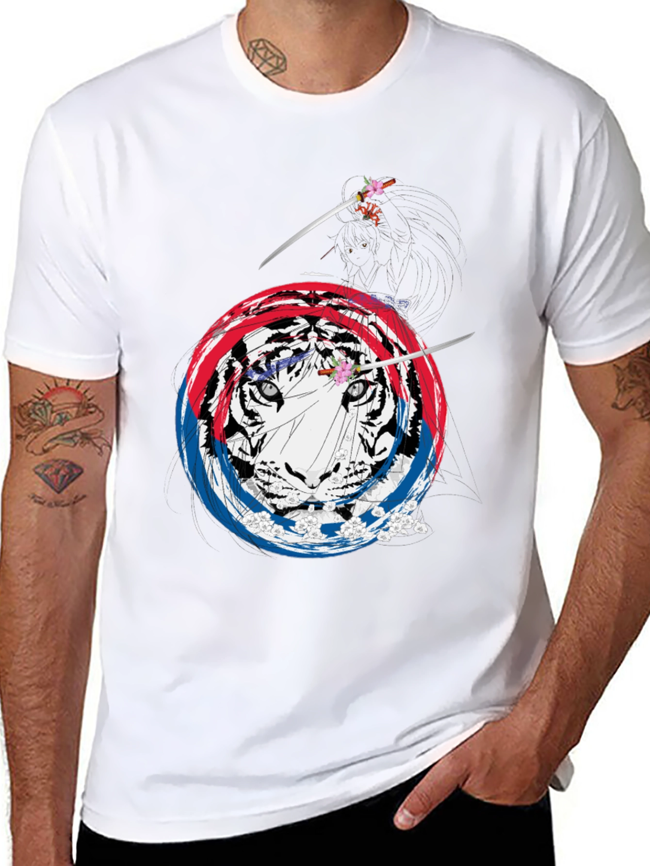 Black Tiger Samurai Graphic Tee - Unique Design view 8