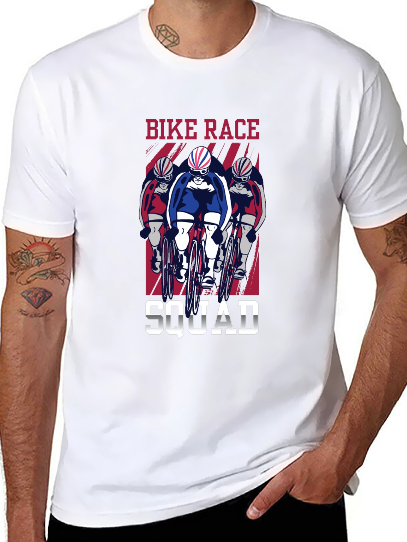 Black Bike Race Squad T-Shirt - Cycling Enthusiast Tee view 8