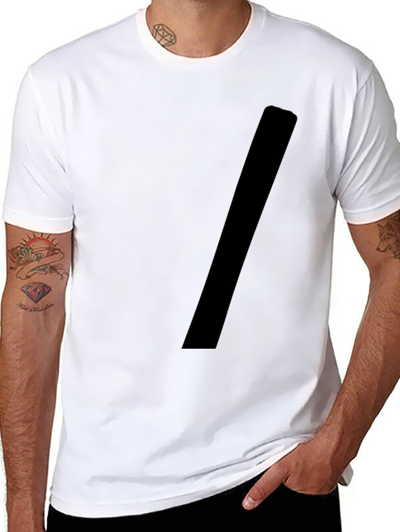 Black Bold Minimalist Black T-Shirt view 8