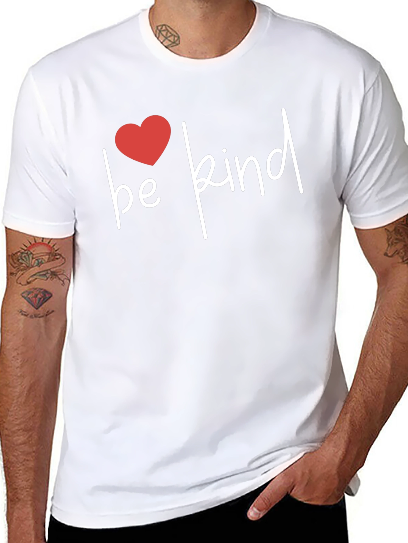 Black Be Kind Heart Graphic T-Shirt - Stylish Comfort Fit view 8