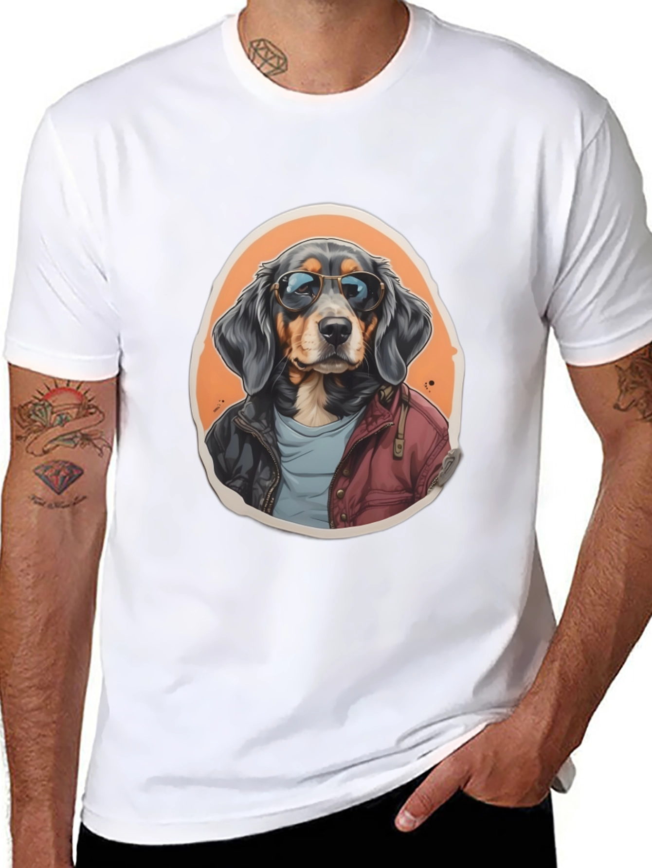 Black Cool Dog Graphic Tee - Black view 8