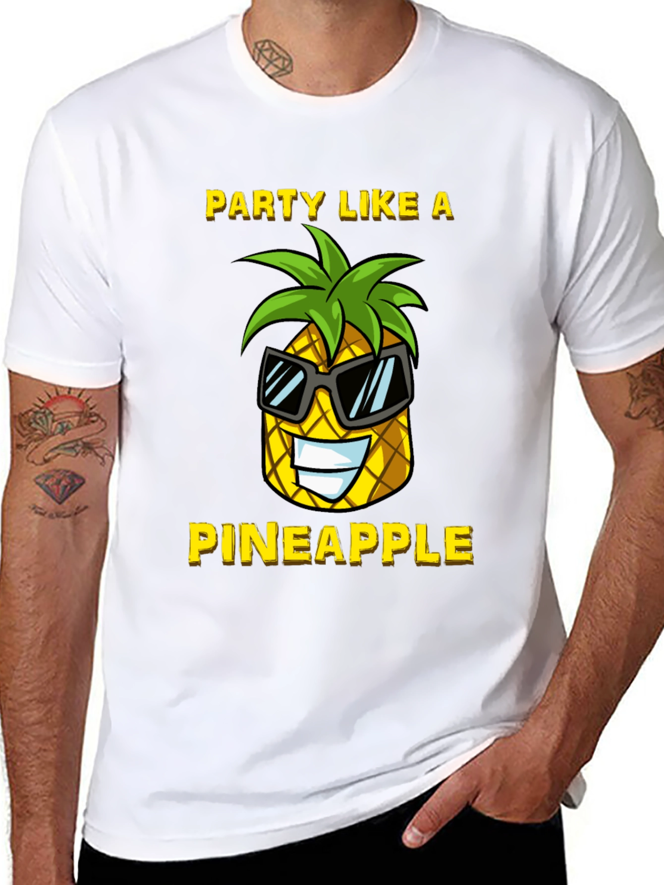 Black Party Like a Pineapple Graphic T-Shirt view 8