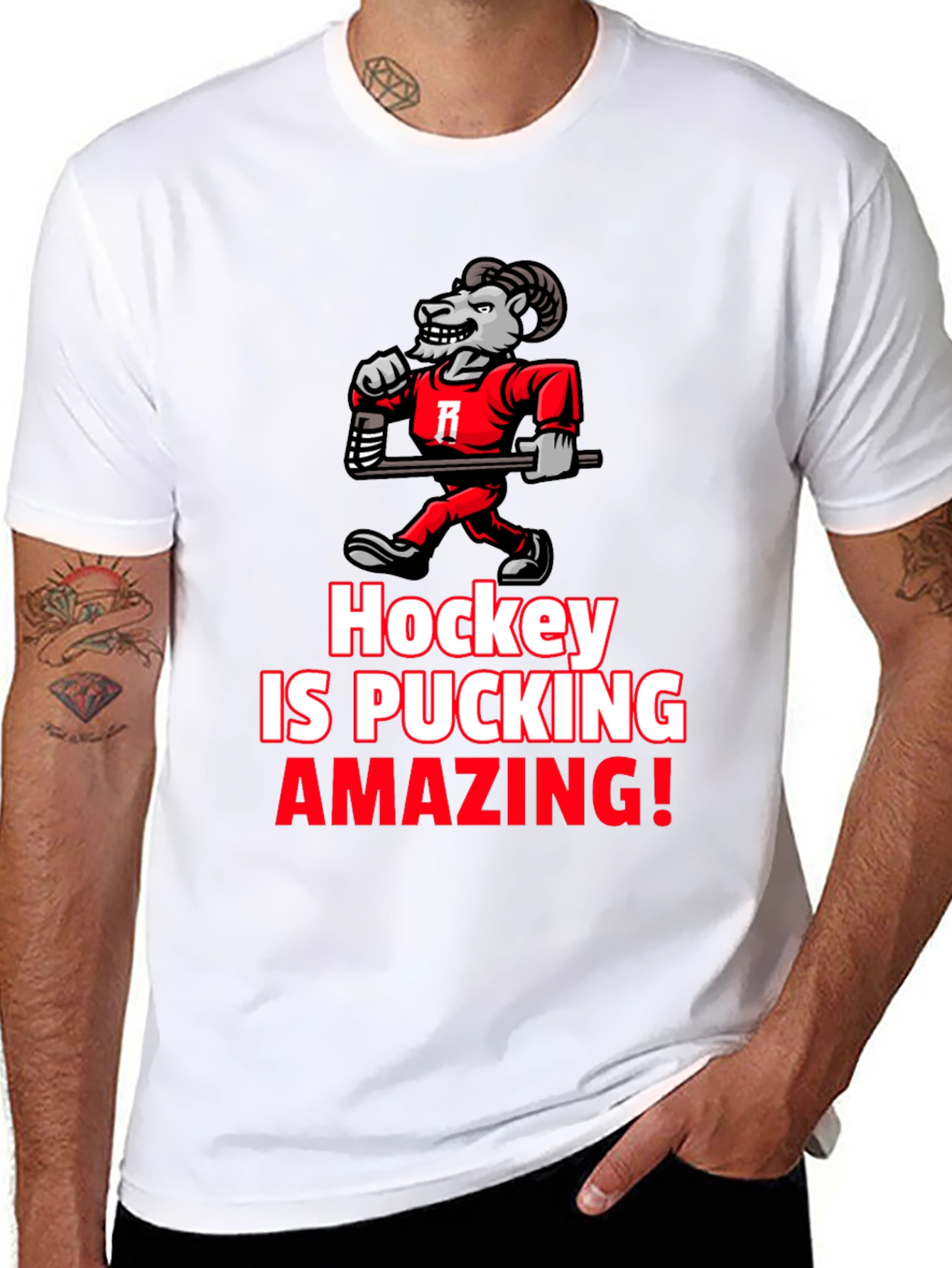 Black Hockey is Pucking Amazing T-Shirt view 8