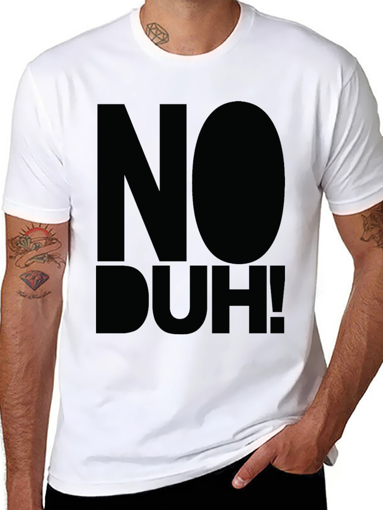 Black No Duh! Graphic Tee - Bold Statement T-Shirt view 8