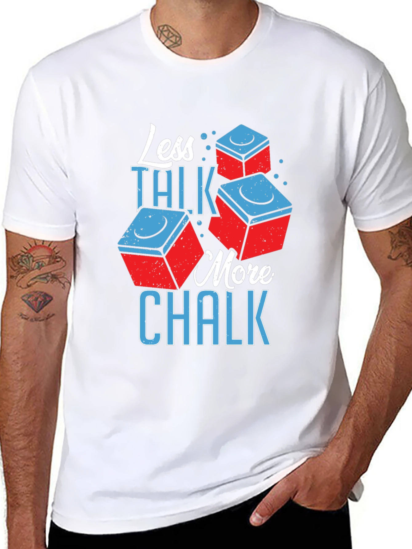 Less Talk More Chalk T-Shirt Pool Billiards  - 8