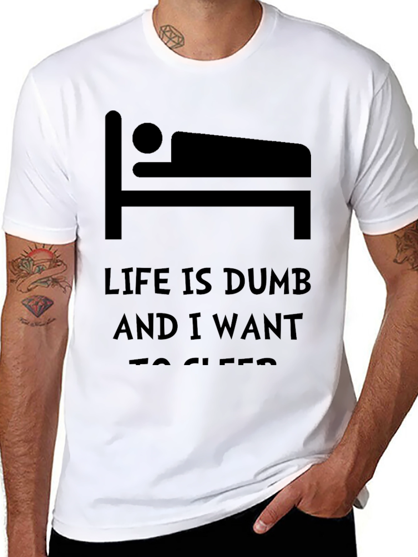 Black Life is Dumb - Funny Sleep T-Shirt view 8