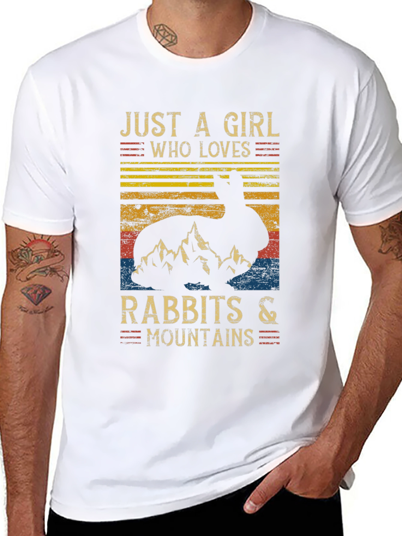 Black Rabbit and Mountains T-Shirt - Nature Lover Tee view 8