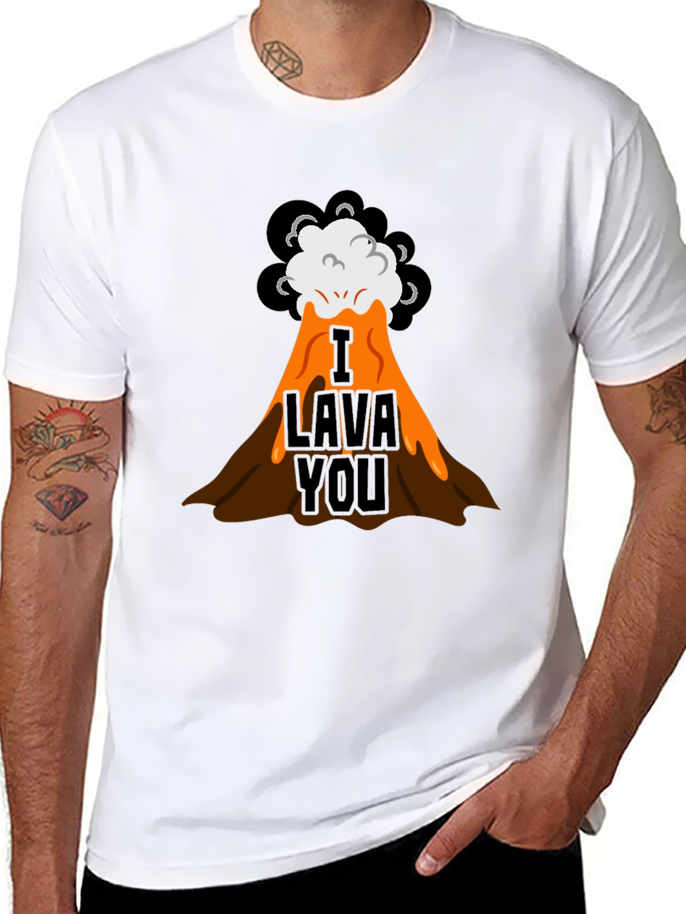 Black I Lava You Graphic Tee - Trendy Volcano Design view 8