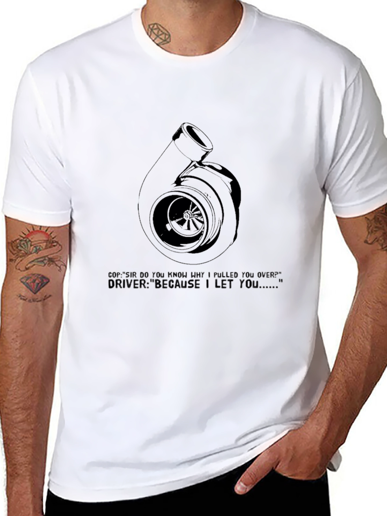Black Turbo T-Shirt - Funny Car Enthusiast Tee view 8