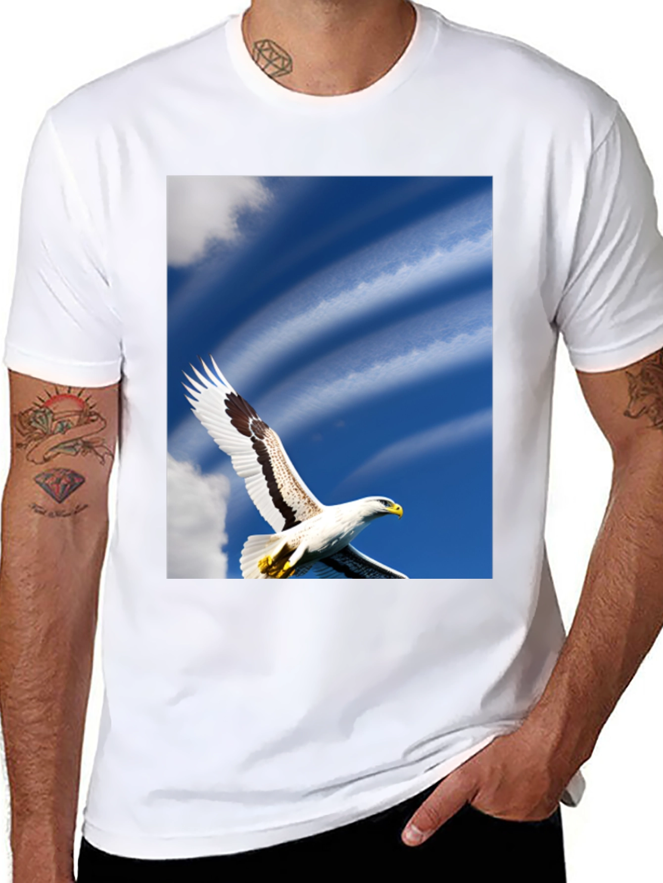 Black Eagle Sky Graphic Tee - Soaring Freedom view 8