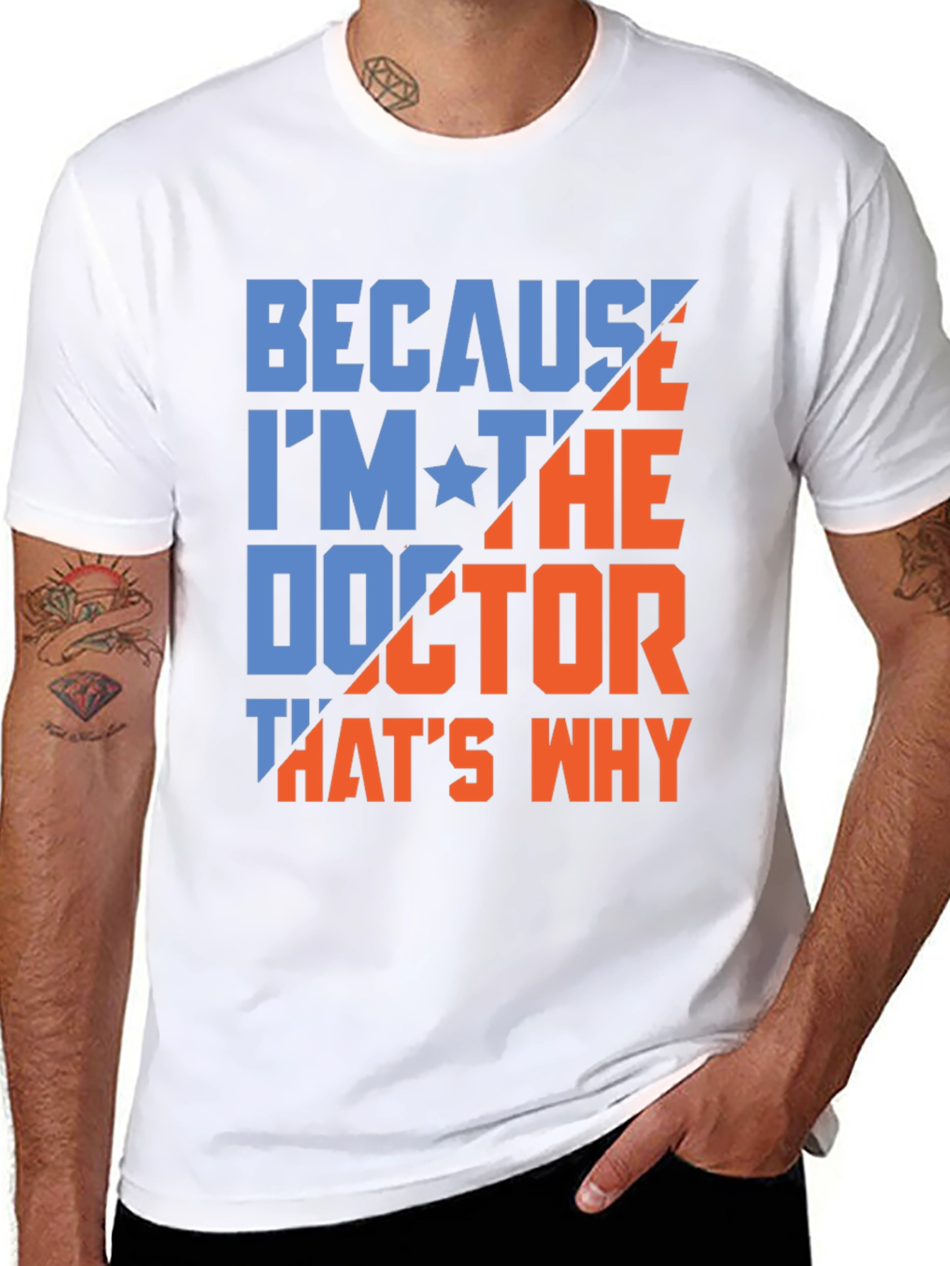 Black Because I'm The Doctor T-Shirt view 8