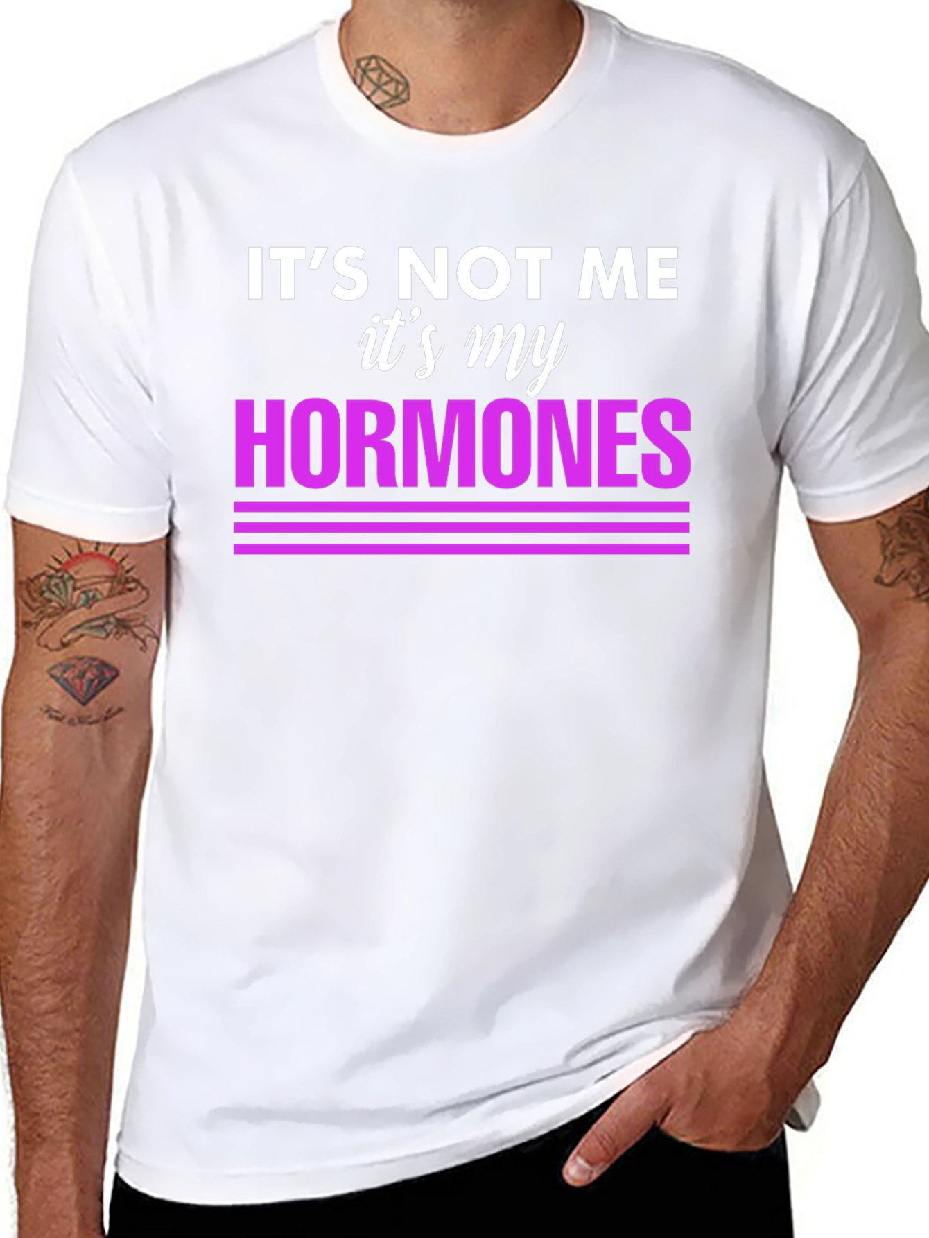 Black It's Not Me, It's My Hormones Funny T-Shirt view 8