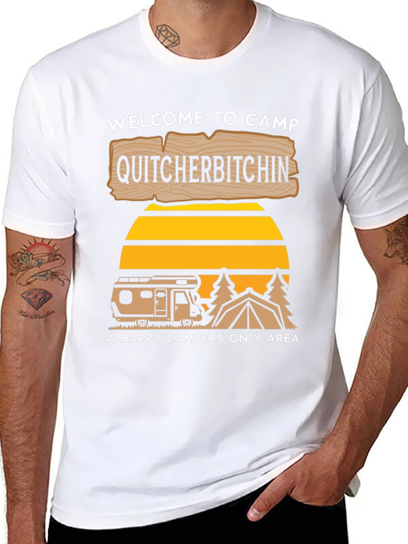 Black Camp Quitcherbitchin' Graphic Tee view 8