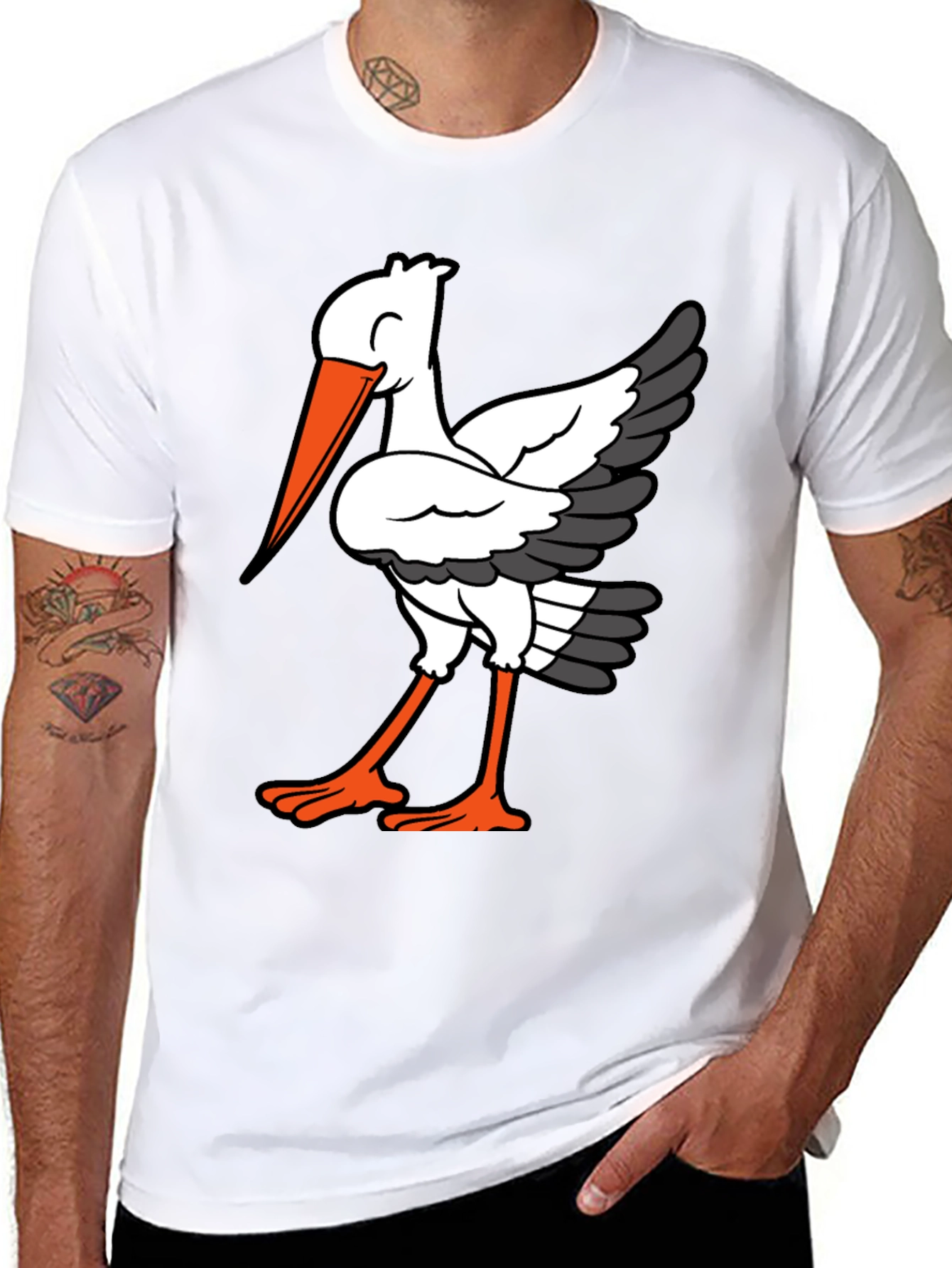 Black Stork Graphic Tee - Casual Comfort T-Shirt view 8