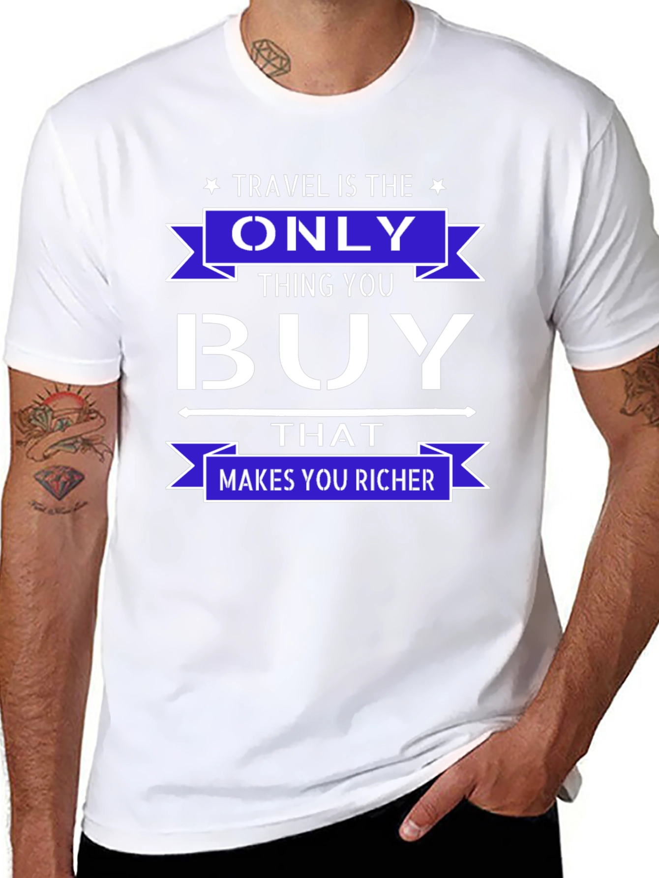 Black Travel is the Only Thing You Buy T-Shirt view 8