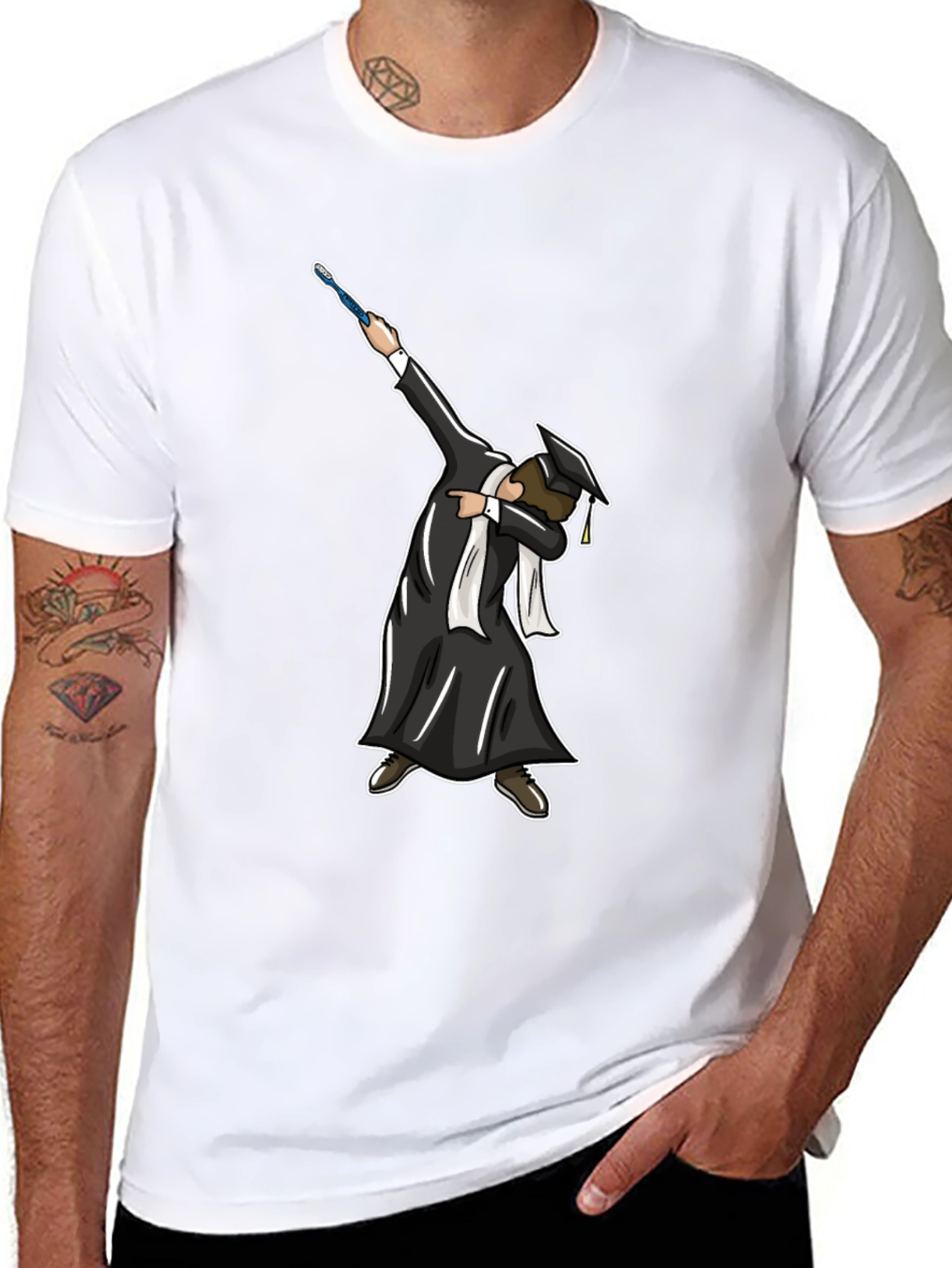 Black Graduation Dabbing T-Shirt view 8