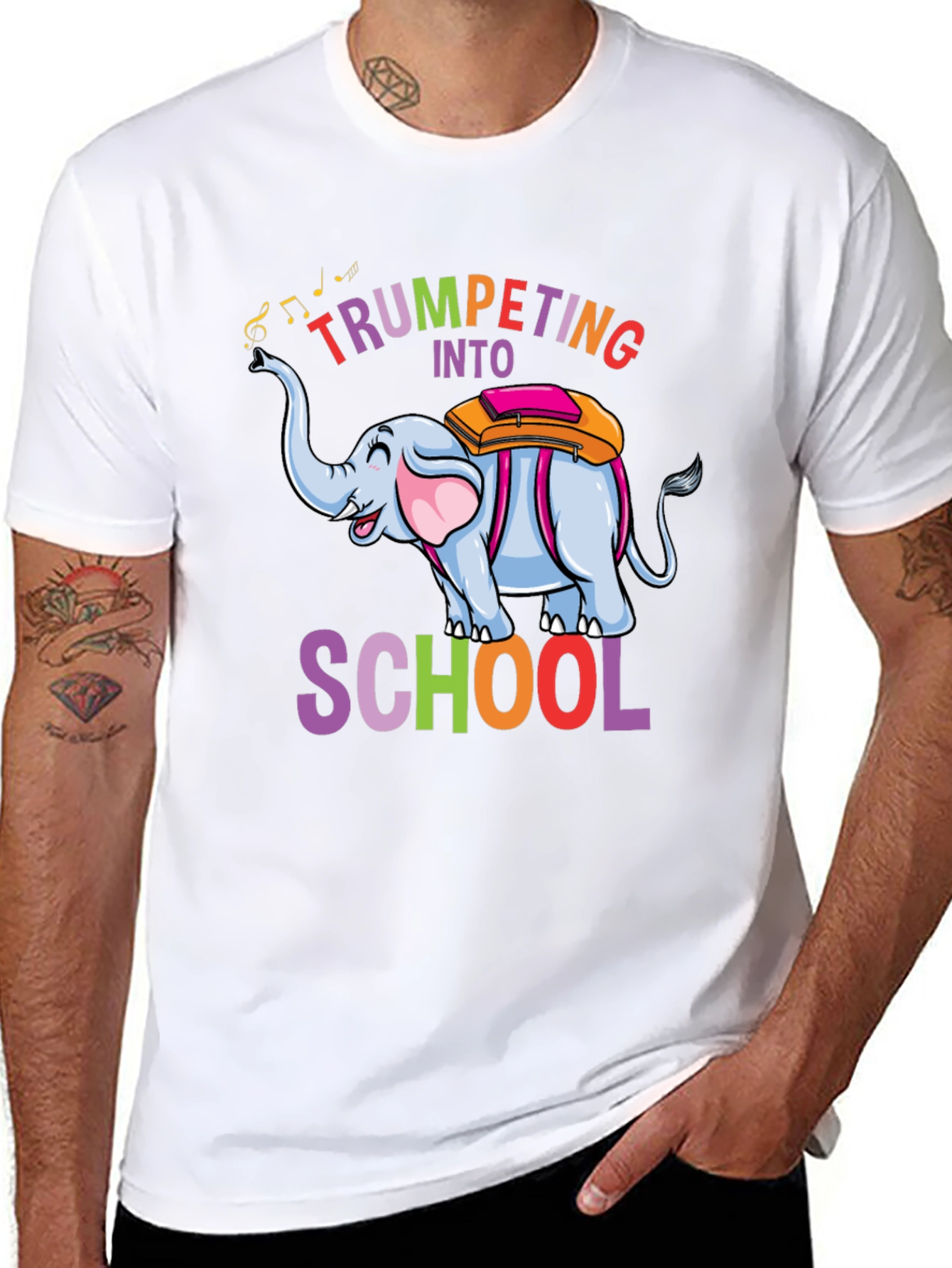 Black Trumpeting Into School Graphic Tee view 8