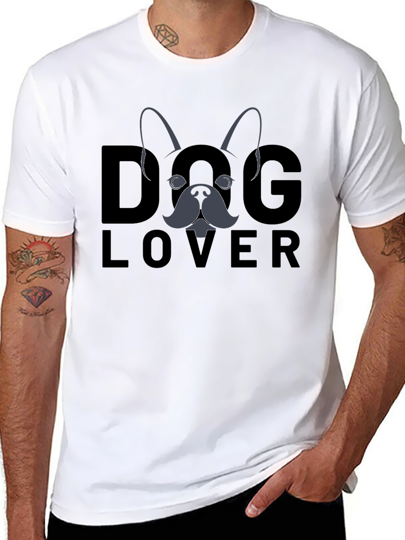 Black Dog Lover Graphic T-Shirt - Black view 8