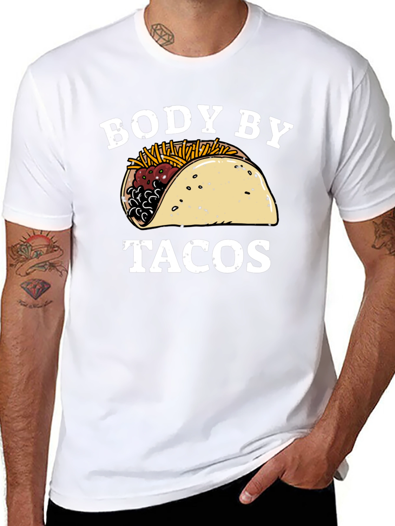 Black Body By Tacos Graphic Tee - Unisex Black T-Shirt view 8